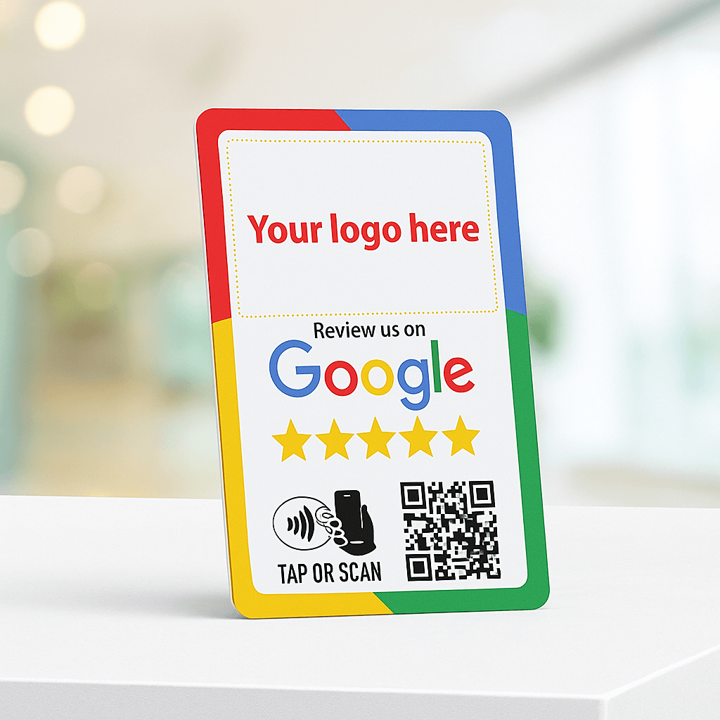 Google Review NFC Card with QR + Logo