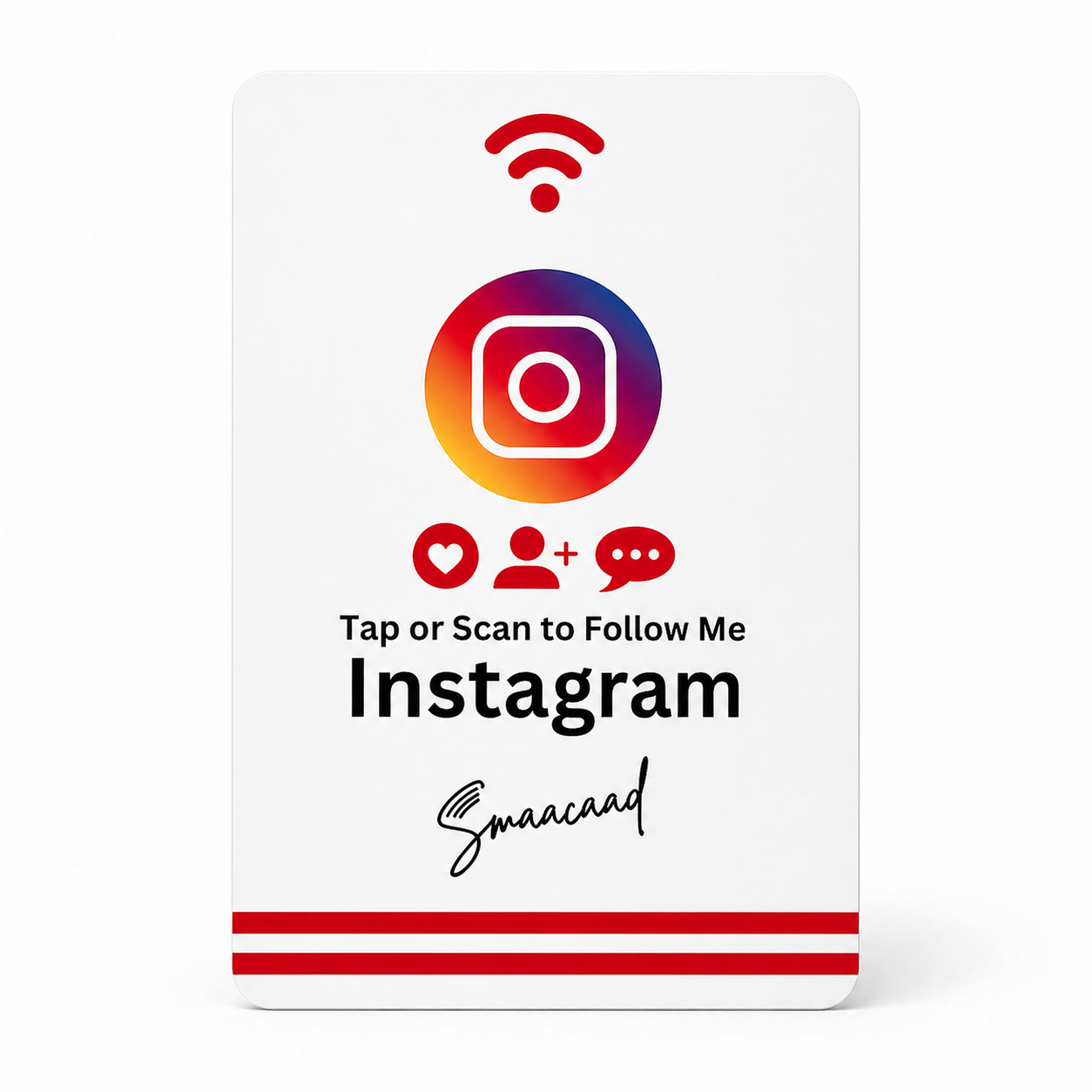 Instagram NFC Business Card with QR Code – Front Side
